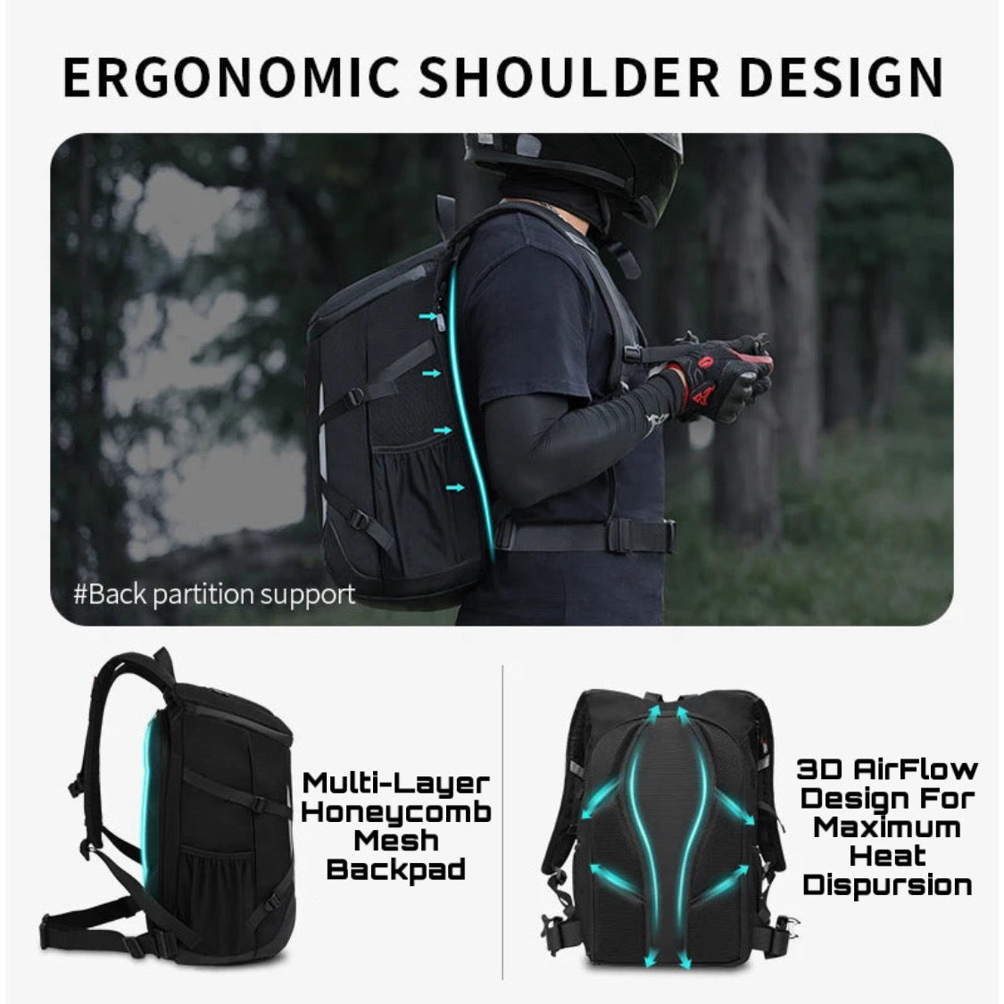 MotoCentric®️ 28L WATERPROOF MOTORCYCLE BACKPACK