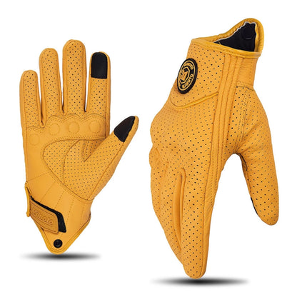 MotoCentric®️ BREATHABLE FULL-FINGER LEATHER MOTORCYCLE GLOVES