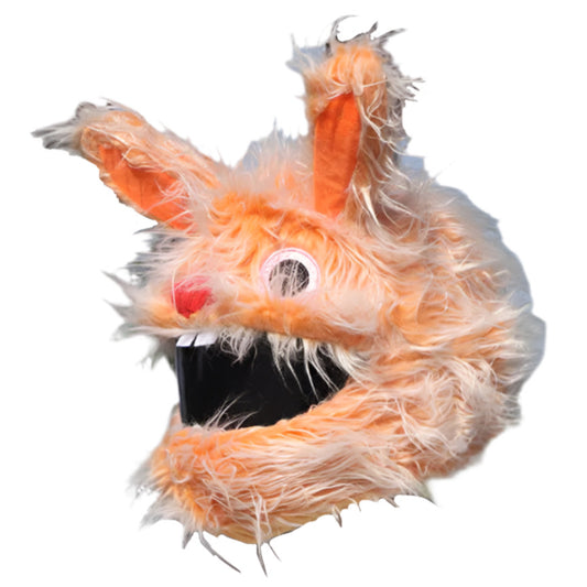 FURRY COLLECTIVE MOTORCYCLE HELMET COVER “ORANGE BUNNY”