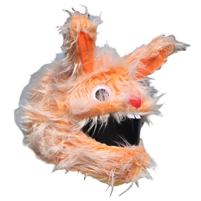 FURRY COLLECTIVE MOTORCYCLE HELMET COVER “ORANGE BUNNY”