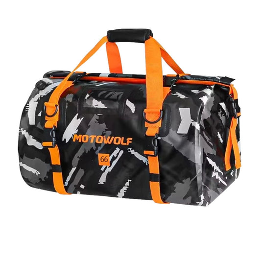 MotoWolf®️ WATERPROOF REAR MOUNT MOTORCYCLE DUFFLE BAG